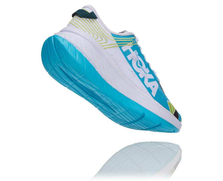 Hoka One One Koşu Ayakkabısı Kadın Mavi/Beyaz - Ironman Kona Carbon X - XG7316802